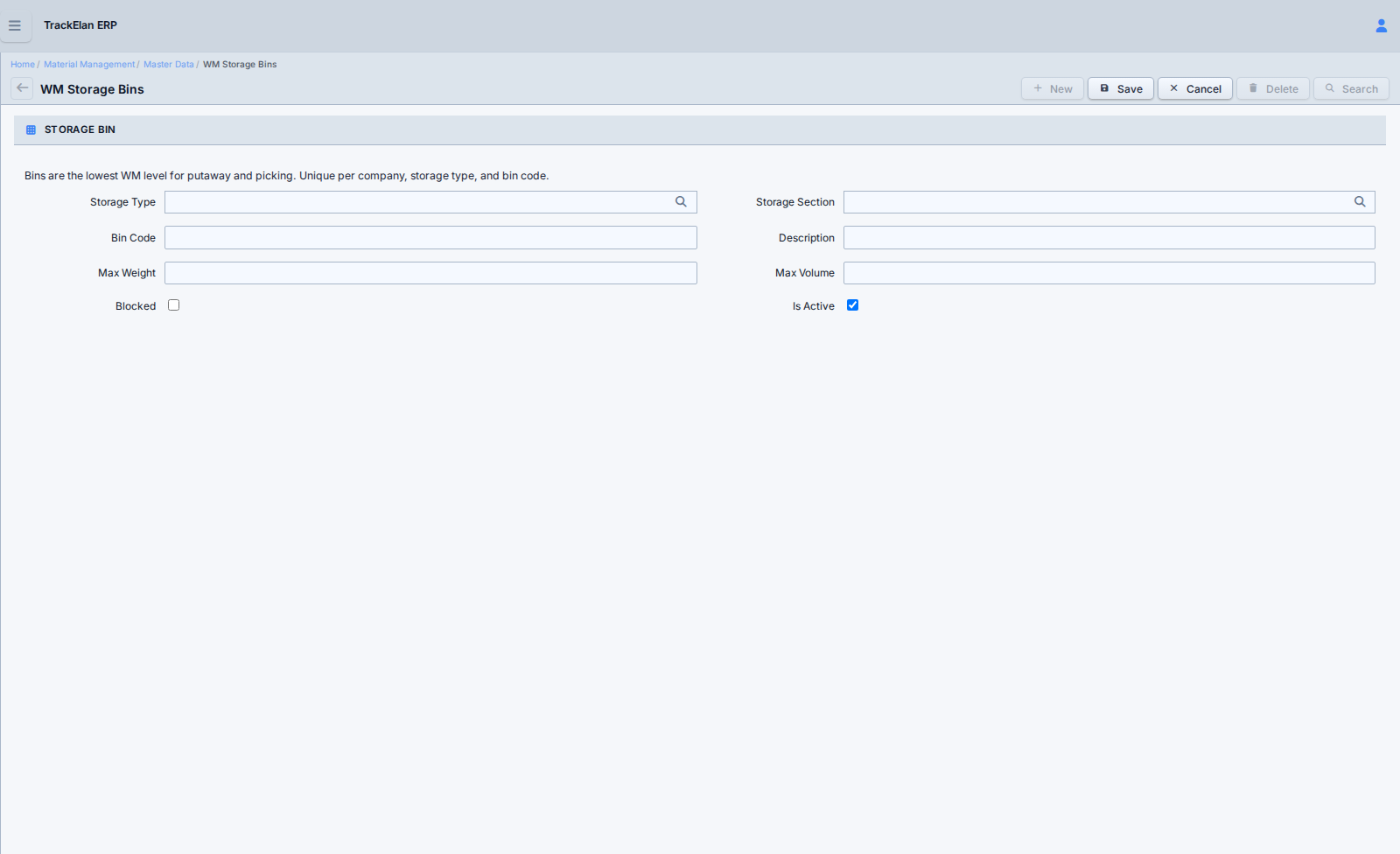 Warehouse Bin Management in TrackElan ERP